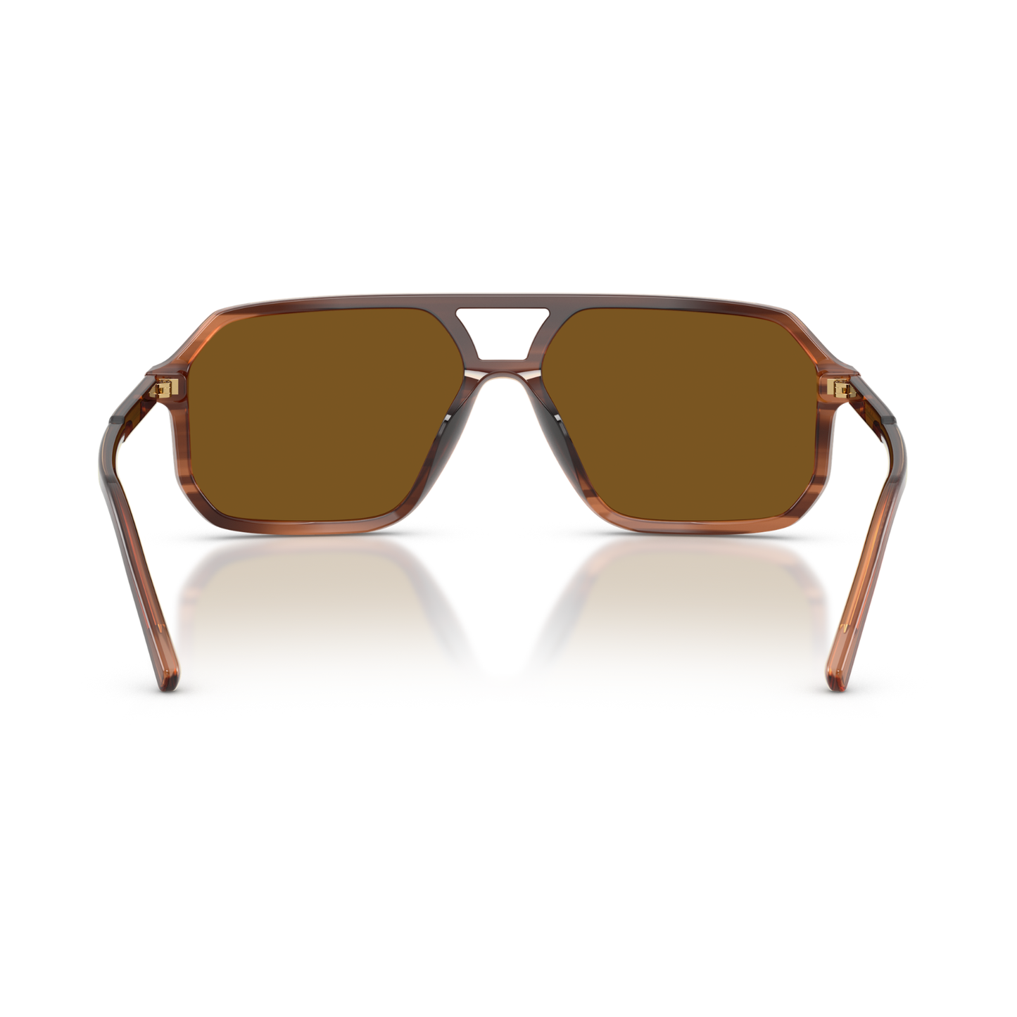 Lentes De Sol Dolce & Gabbana DG4541 Transp Brown On Striped Brown Dark Brown Polar Café/Marrón