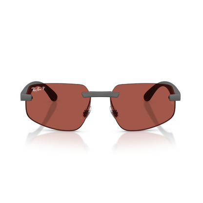 Gafas De Sol Ray-Ban RB4475CH Sand Grey Polar Red Gris Unisex Rojo