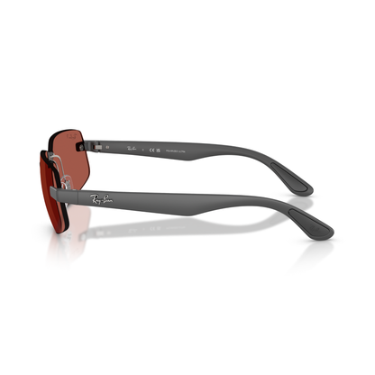 Gafas De Sol Ray-Ban RB4475CH Sand Grey Polar Red Gris Unisex Rojo