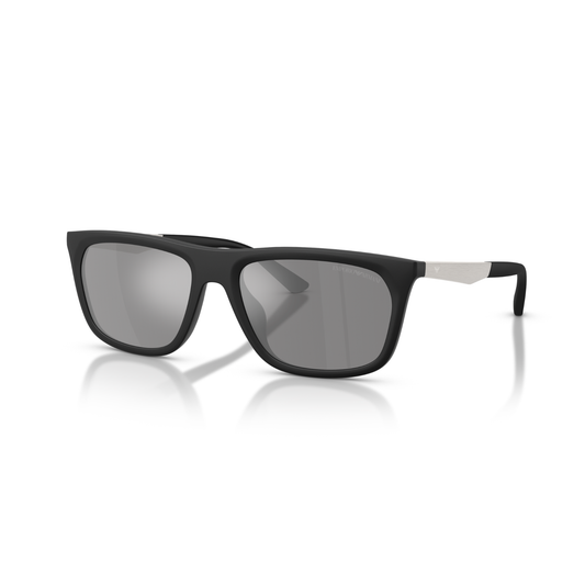 Gafas De Sol Emporio Armani EA4272U Matte Black Dark Grey Mirror Silver Negro Hombre Gris
