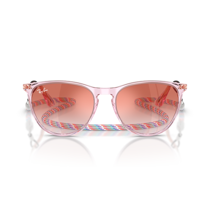 Gafas De Sol Ray-Ban RJ9060S Junior Erika Transparent Violet Clear Gradient Red Mirror Red Rojo/Violeta